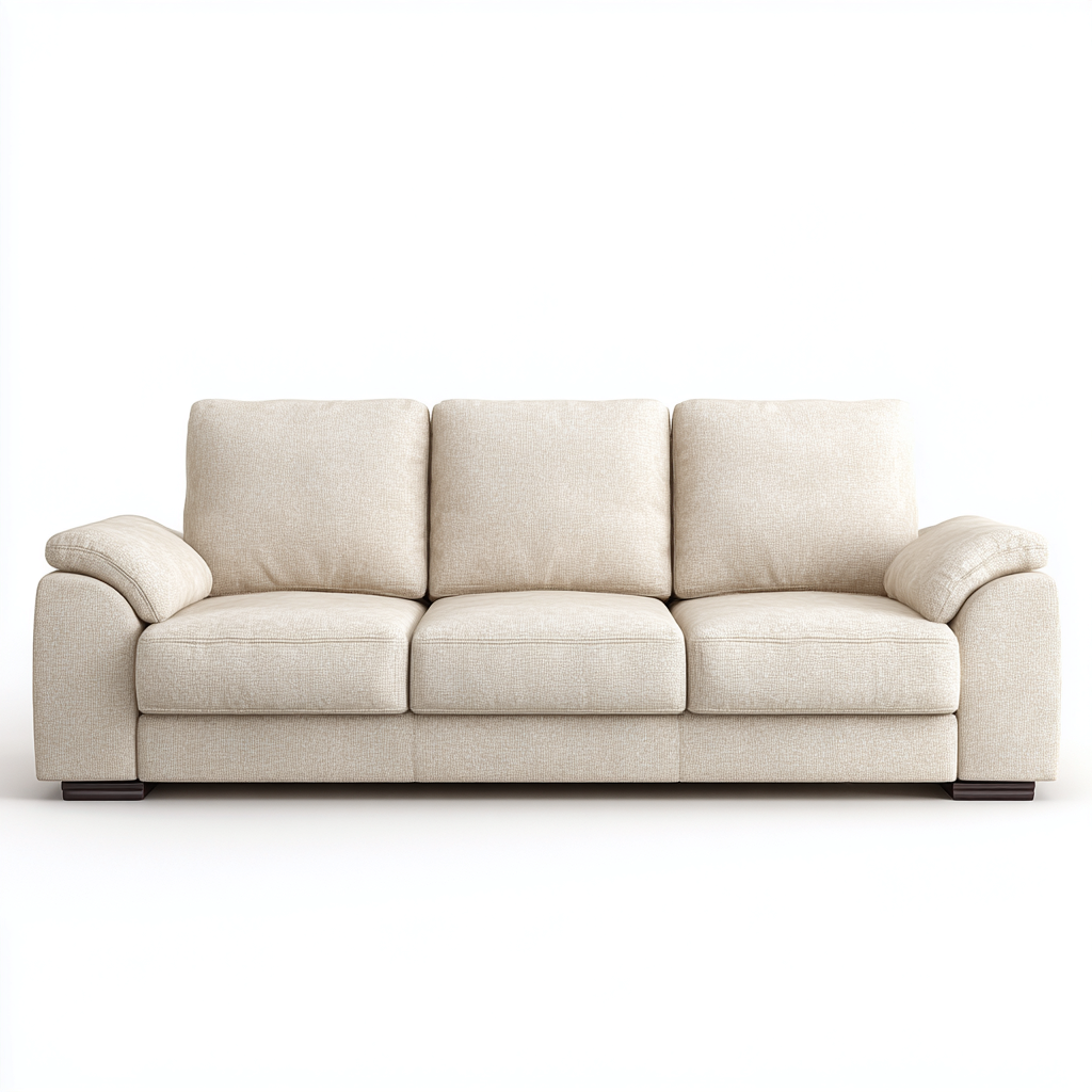Divani a 3 posti in tessuto 216x88x82 cm beige - design classico per soggiorno