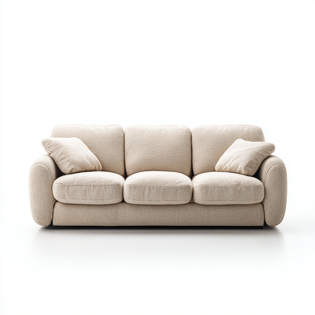 Divani a 3 posti in tessuto 215x88x82 cm beige - design moderno per soggiorno