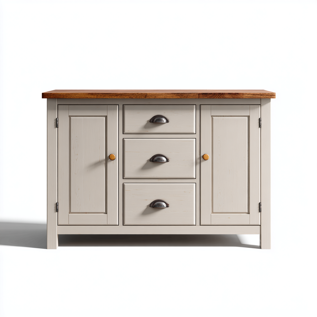 Credenza in legno 130x40x82 cm - beige-marrone - stile classico per sala da pranzo