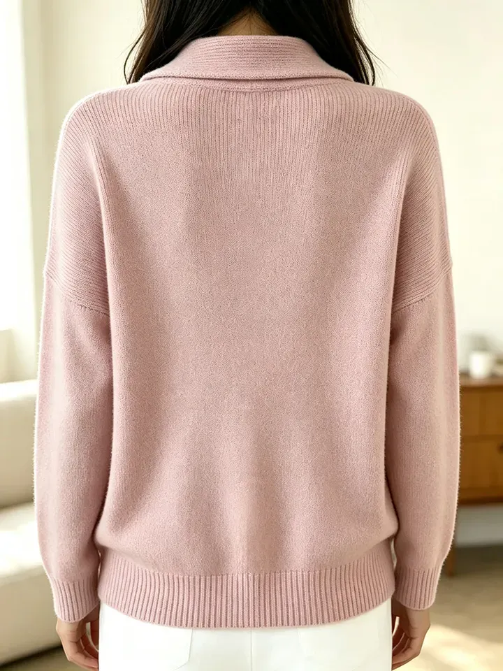 ☁️ All-Day Comfort | Women's Cozy Shawl-Collar Pullover Sweater