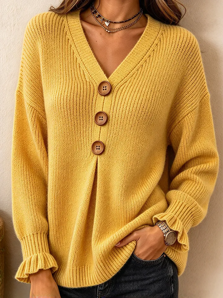 💝💝Special Price Today | Women's Soft V-Neck Textured-Knit Sweater