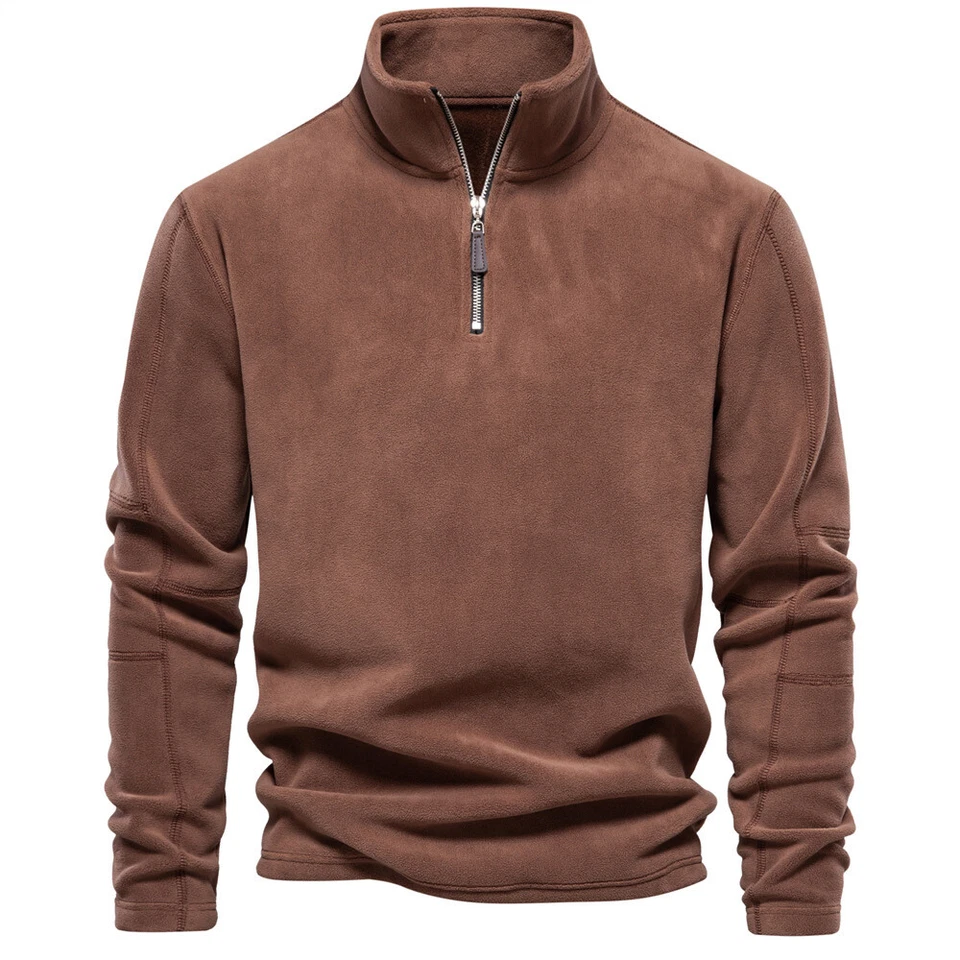 🔥The Last Day 49% OFF🔥Men's Stand Collar Half Zip Long Sleeve Hoodie Sweatshirt Fleece Pullover