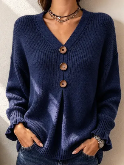 💝💝Special Price Today | Women's Soft V-Neck Textured-Knit Sweater