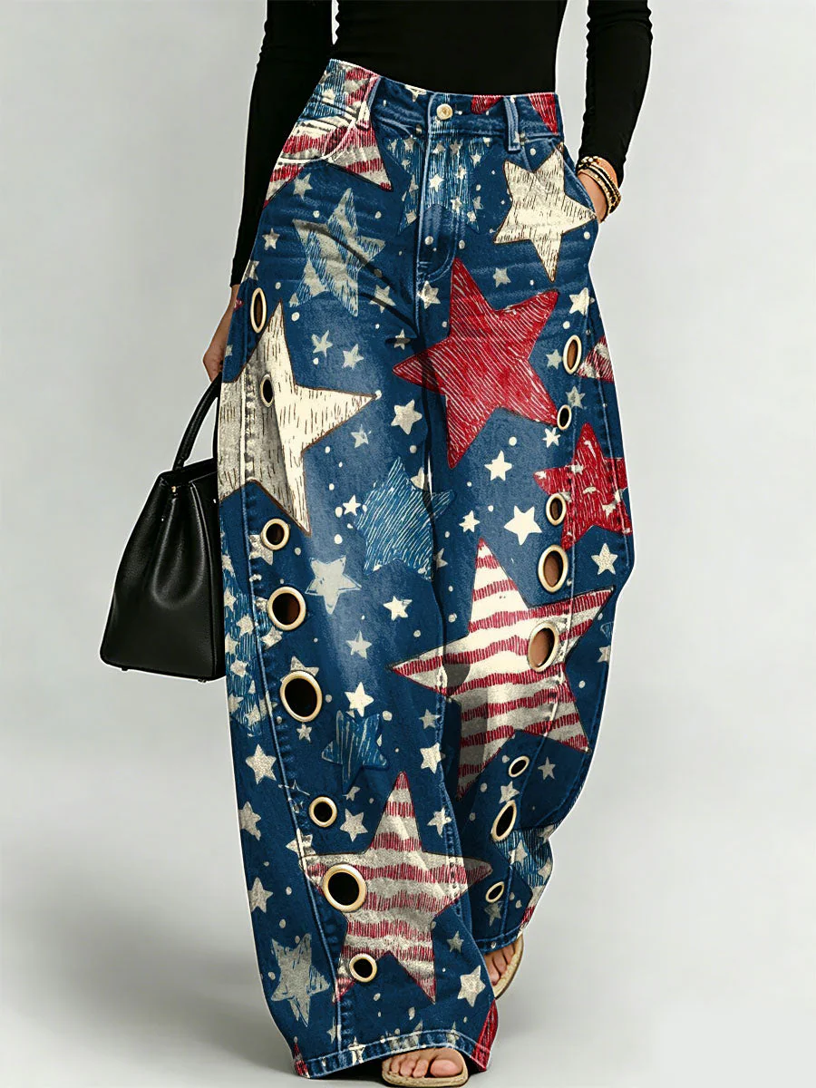 American Star Decorative Pattern Women's Casual Cotton Pants