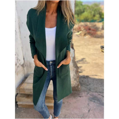 🔥Only 36 left in stock-Lapel Collar Casual Long-Sleeved Open-Front Sweater