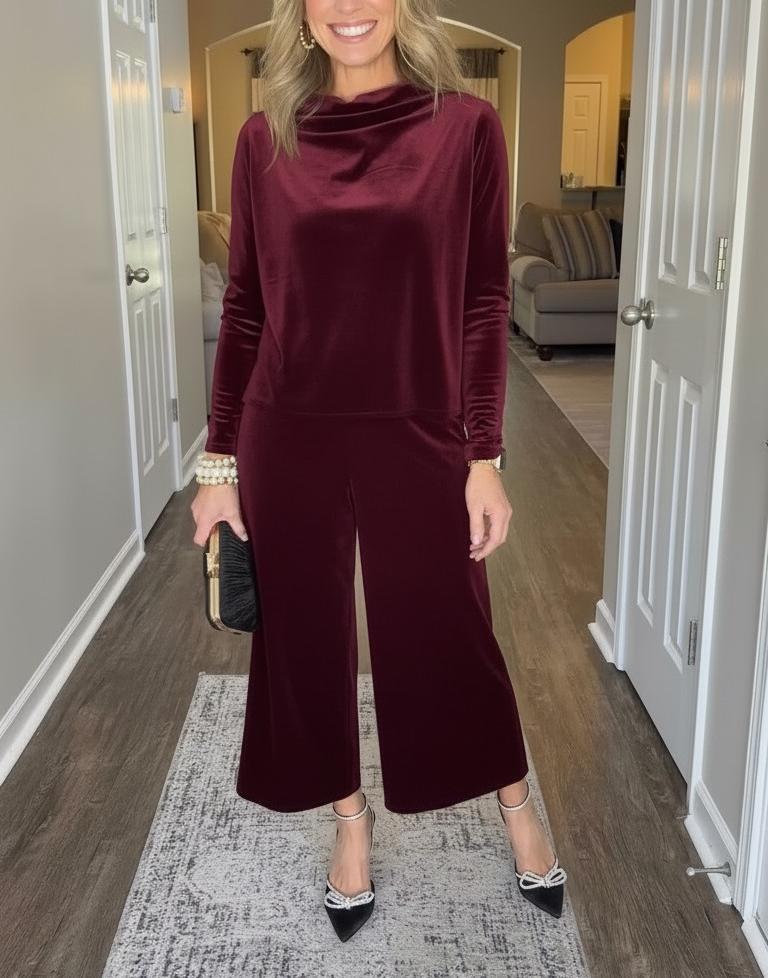 NEW🔥 Stretch Velvet Two-Piece Set