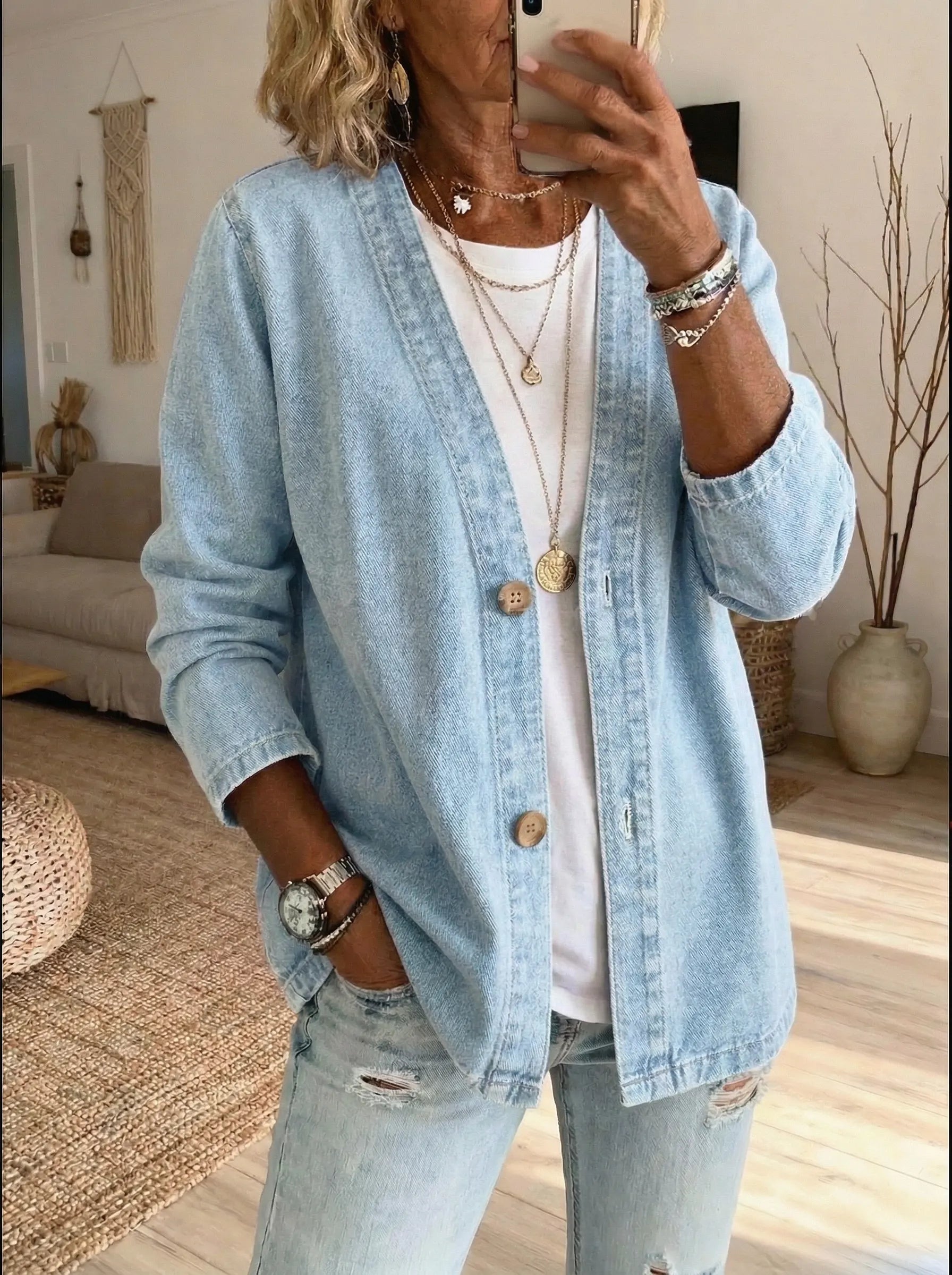 NEW ARRIVAL🔥 50% OFF | Boutique-Style Luxe Cotton Denim Jacket