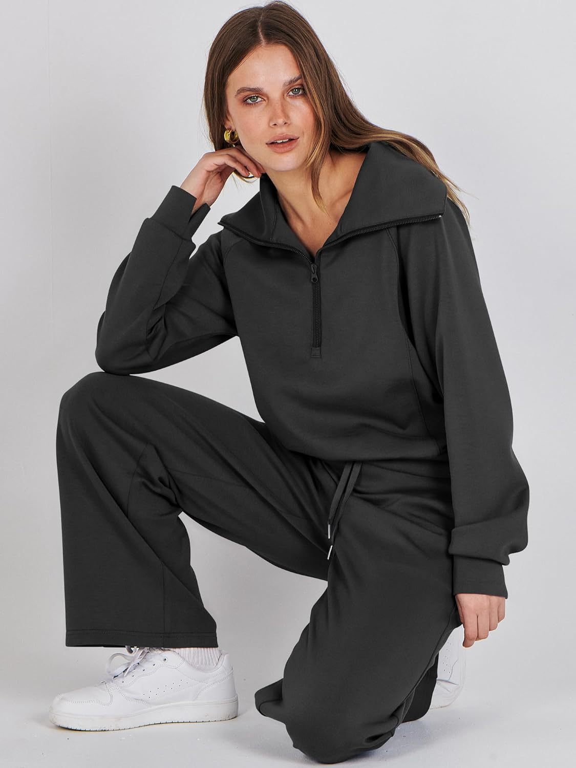 2024 Fall Trendy Outfits Oversized Two Piece Sweatsuit