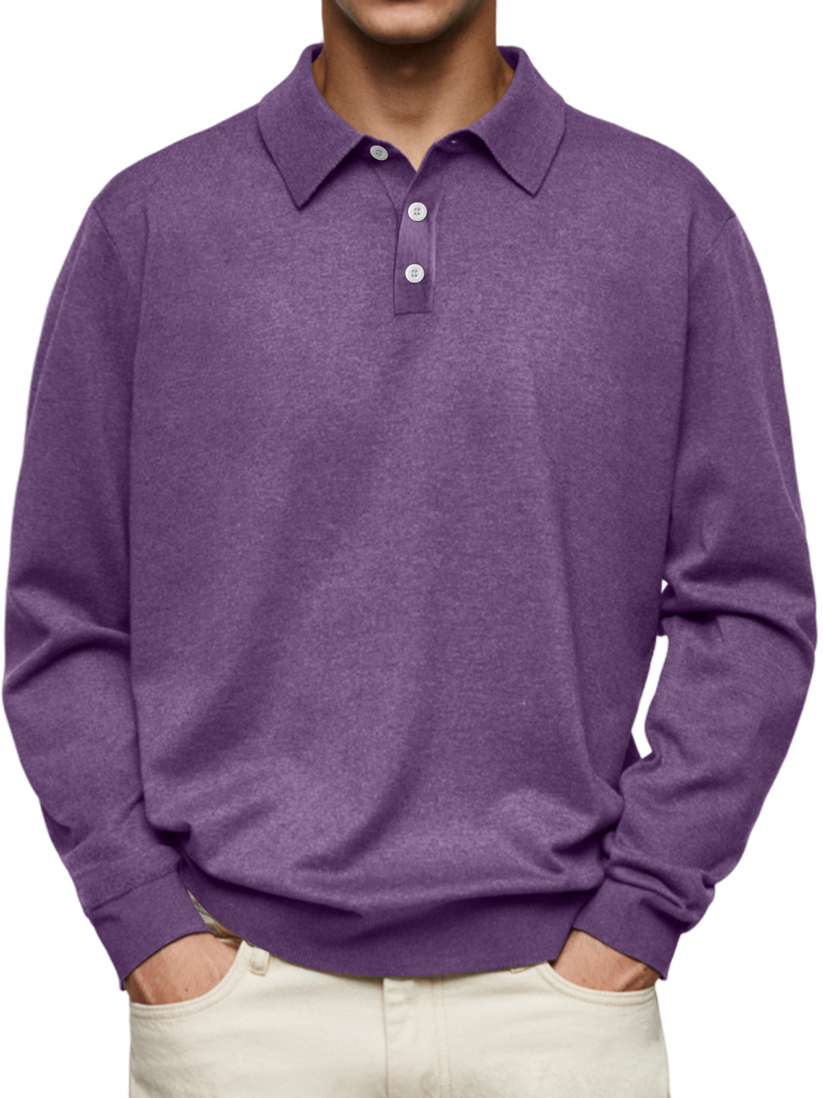 CLEARANCE🔥 Men's Casual and Comfortable Solid Color Lapel Long Sleeve POLO Shirt