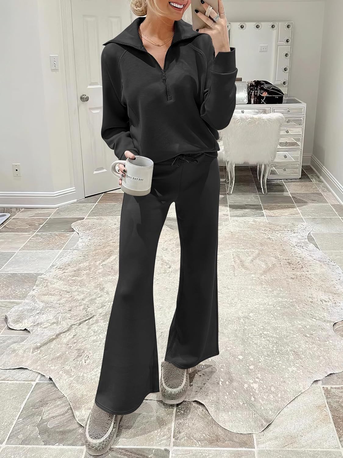 2024 Fall Trendy Outfits Oversized Two Piece Sweatsuit