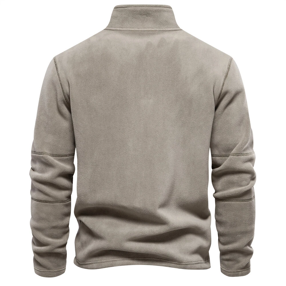 Men's Stand Collar Half Zip Long Sleeve Hoodie Sweatshirt Fleece Pullover