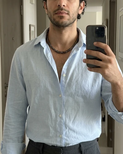 Customer wearing the necklace