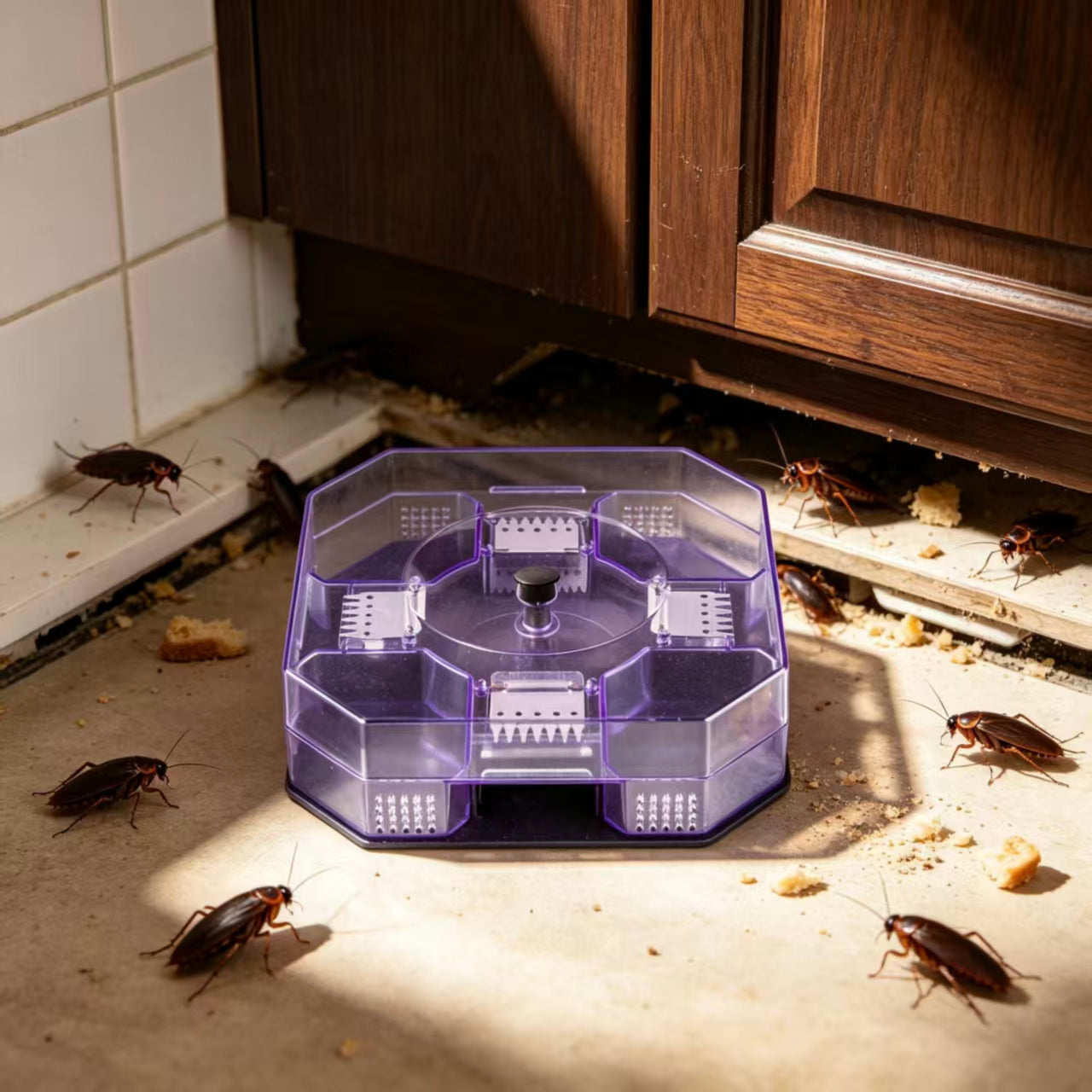 🔥Reusable Effective Roach Trap, Non-Toxic Sticky Cockroach Catcher for Kitchen Home Indoor Pest Control