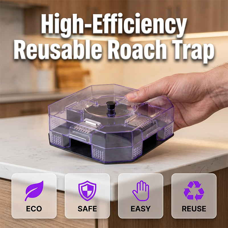 🔥Reusable Effective Roach Trap, Non-Toxic Sticky Cockroach Catcher for Kitchen Home Indoor Pest Control