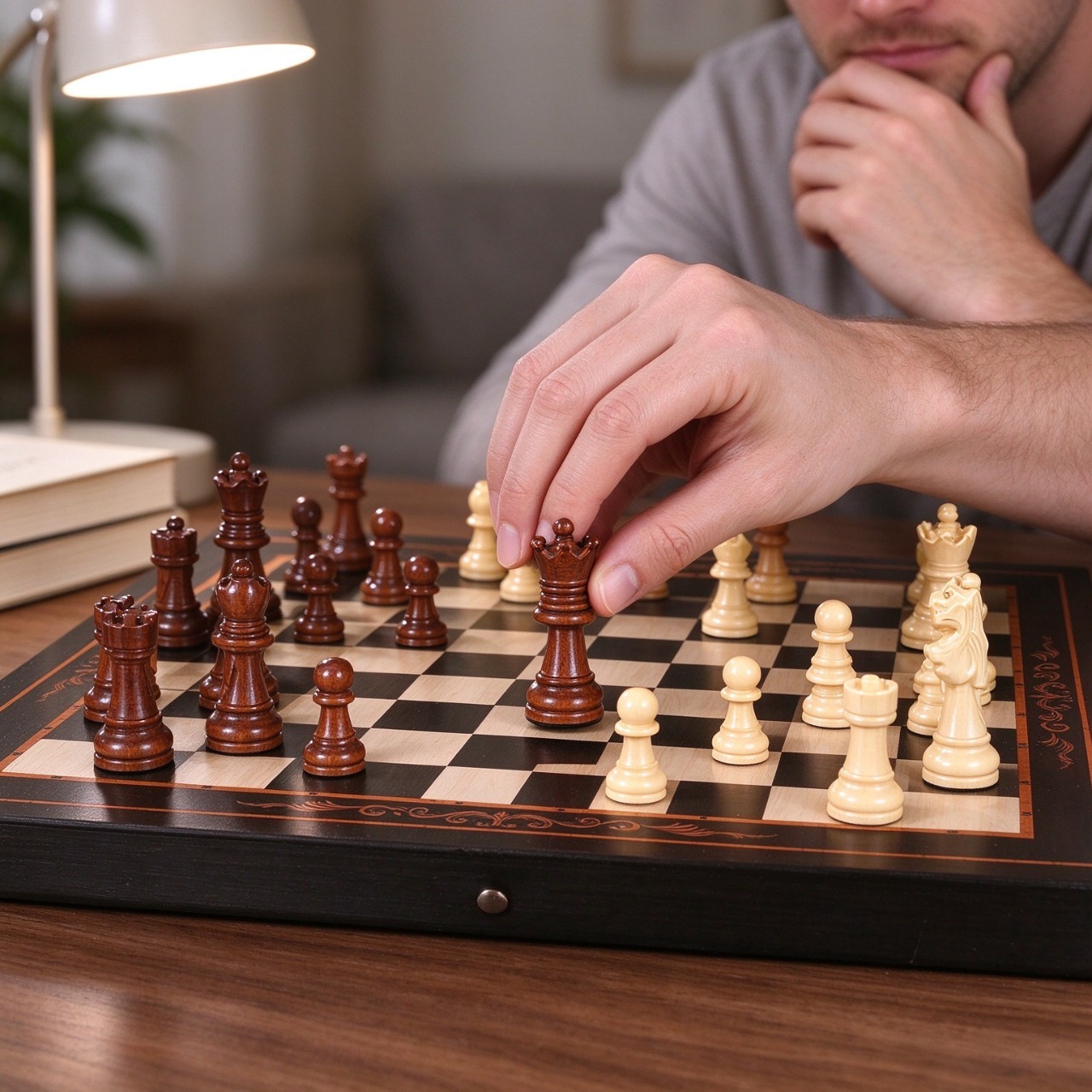 Magnetic Wooden Chess Set with Storage Drawers – Classic Staunton Chess Pieces for Adults & Kids