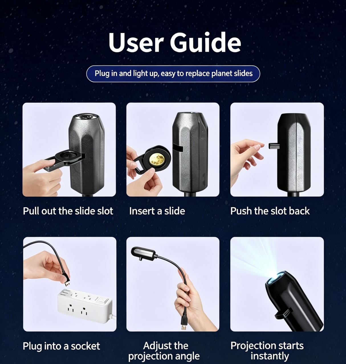 🥳🥳USB Galaxy and Moon Night Light Projector