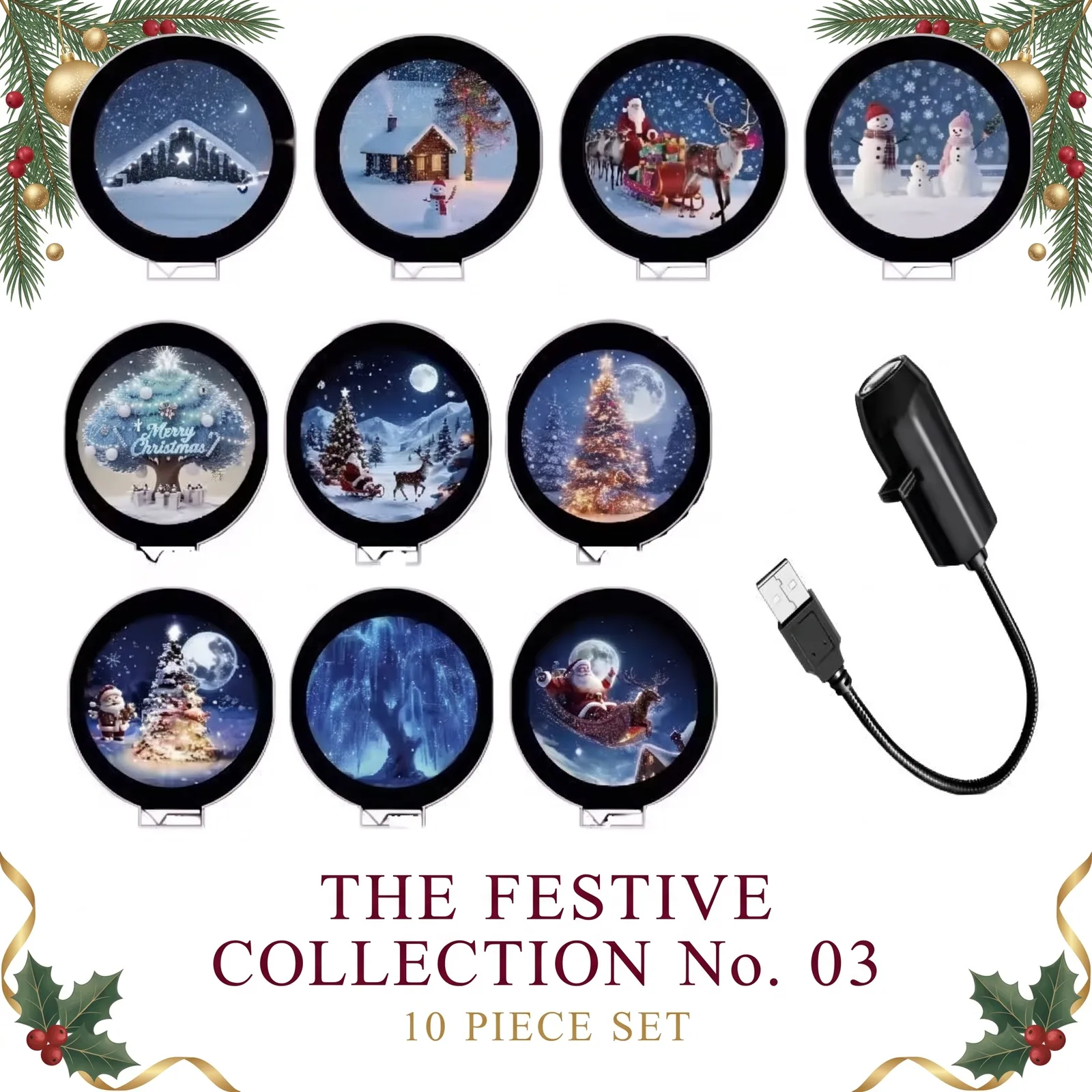 USB Car Window Holiday Projector