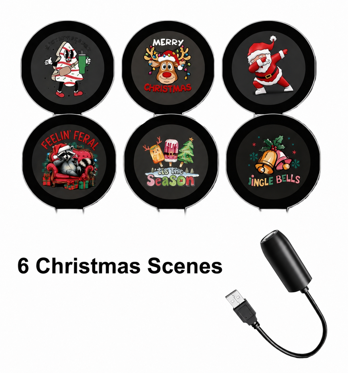 ✨Plug-&-Play HD Christmas Projector – 6 or 10 Festive Scenes