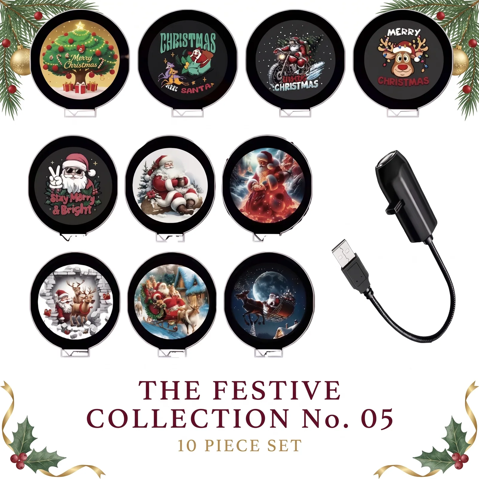 USB Car Window Holiday Projector