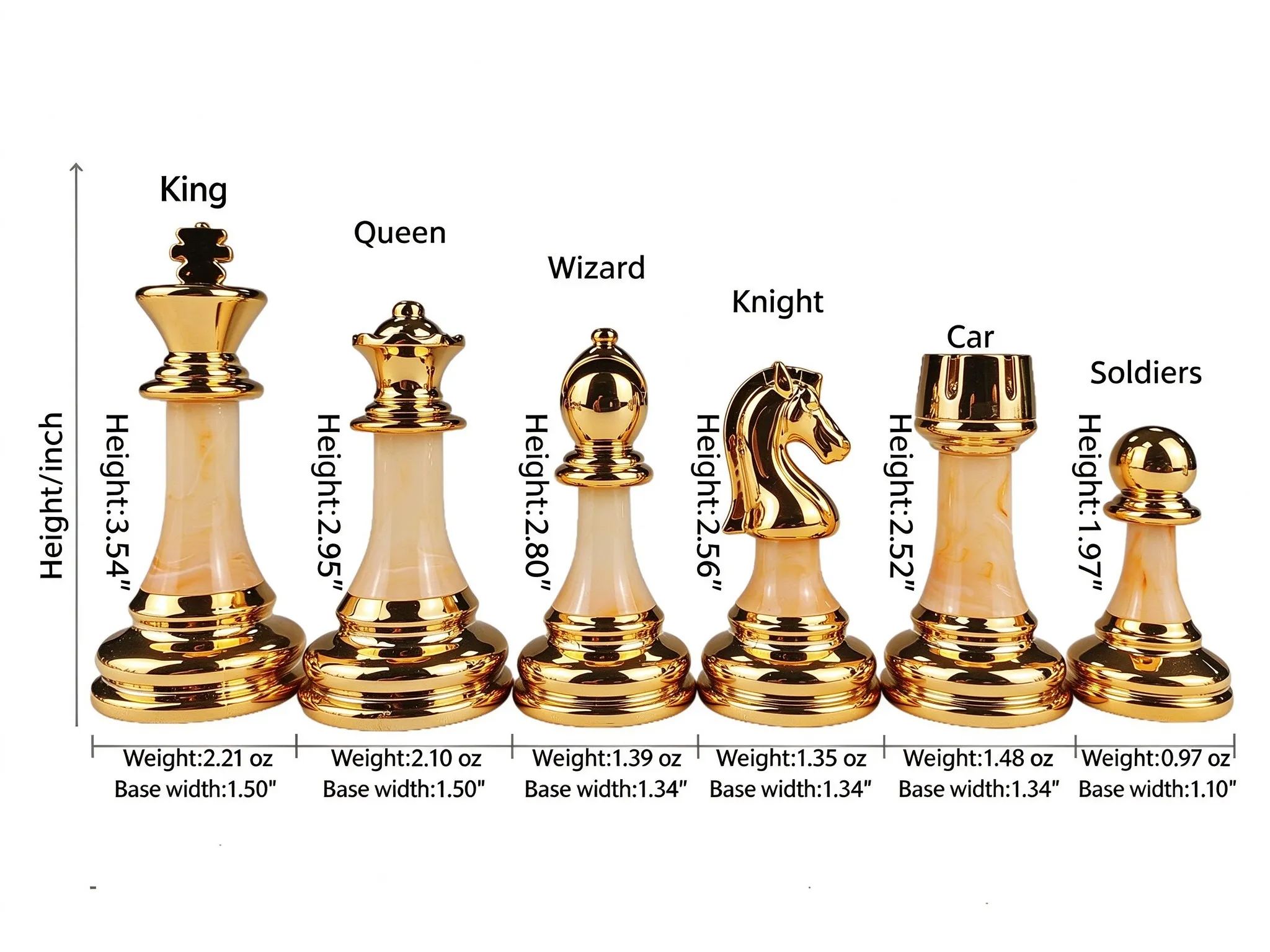 Premium Gold & Silver Weighted Marble Chess Set