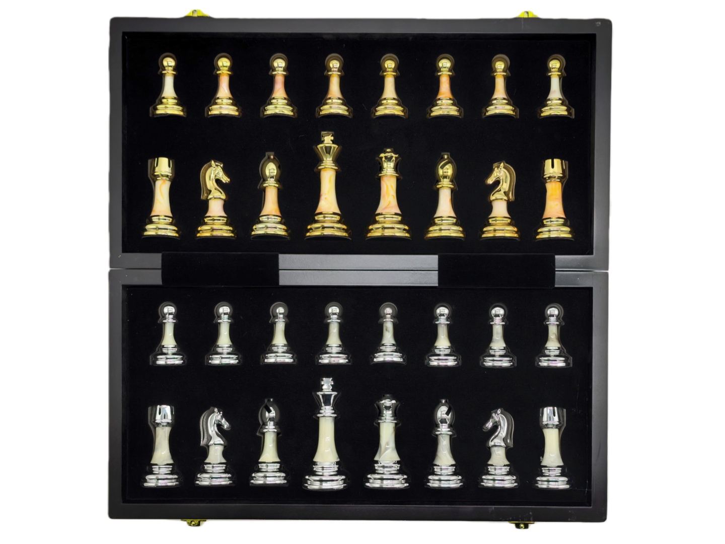 Premium Gold & Silver Weighted Marble Chess Set