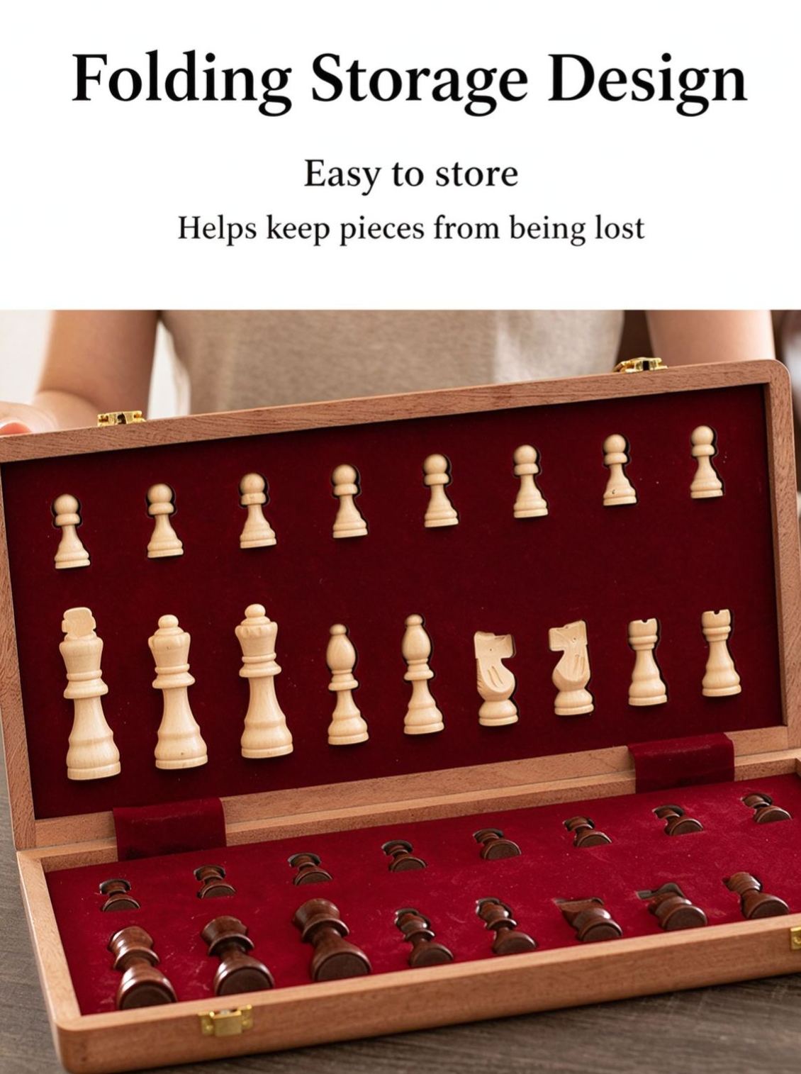 Classic Handmade Solid Wood Magnetic Chess Set