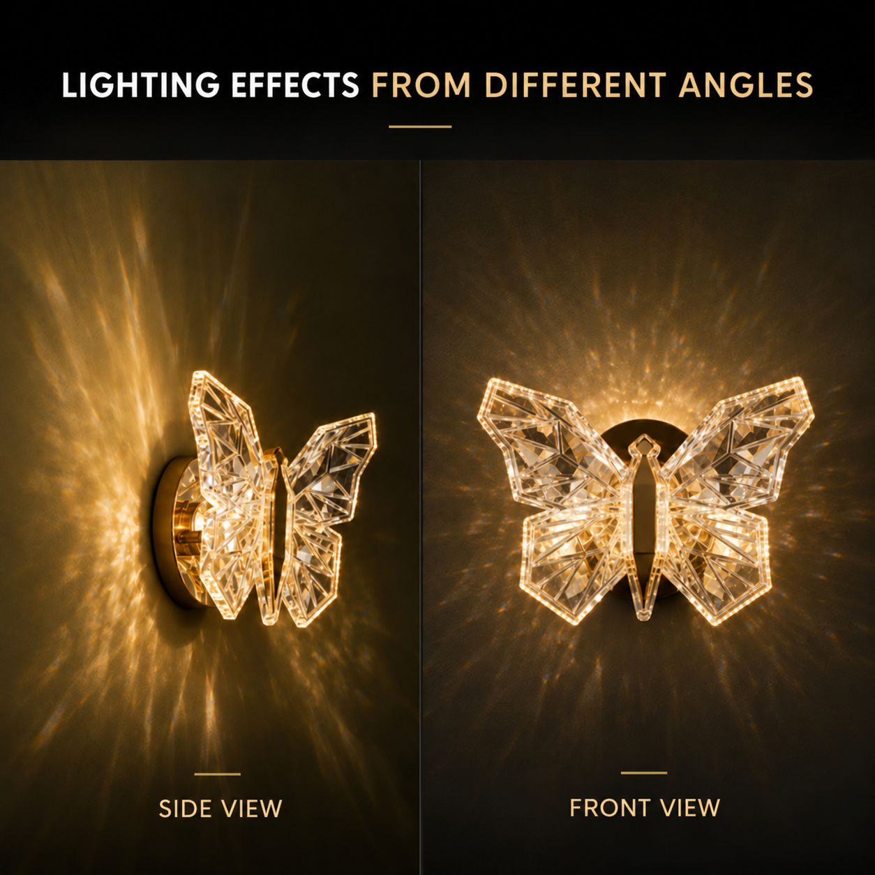 🦋 Crystal Butterfly Wall Light