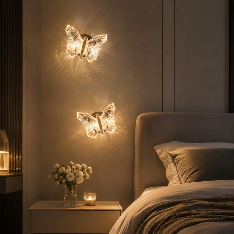 🦋 Crystal Butterfly Wall Light