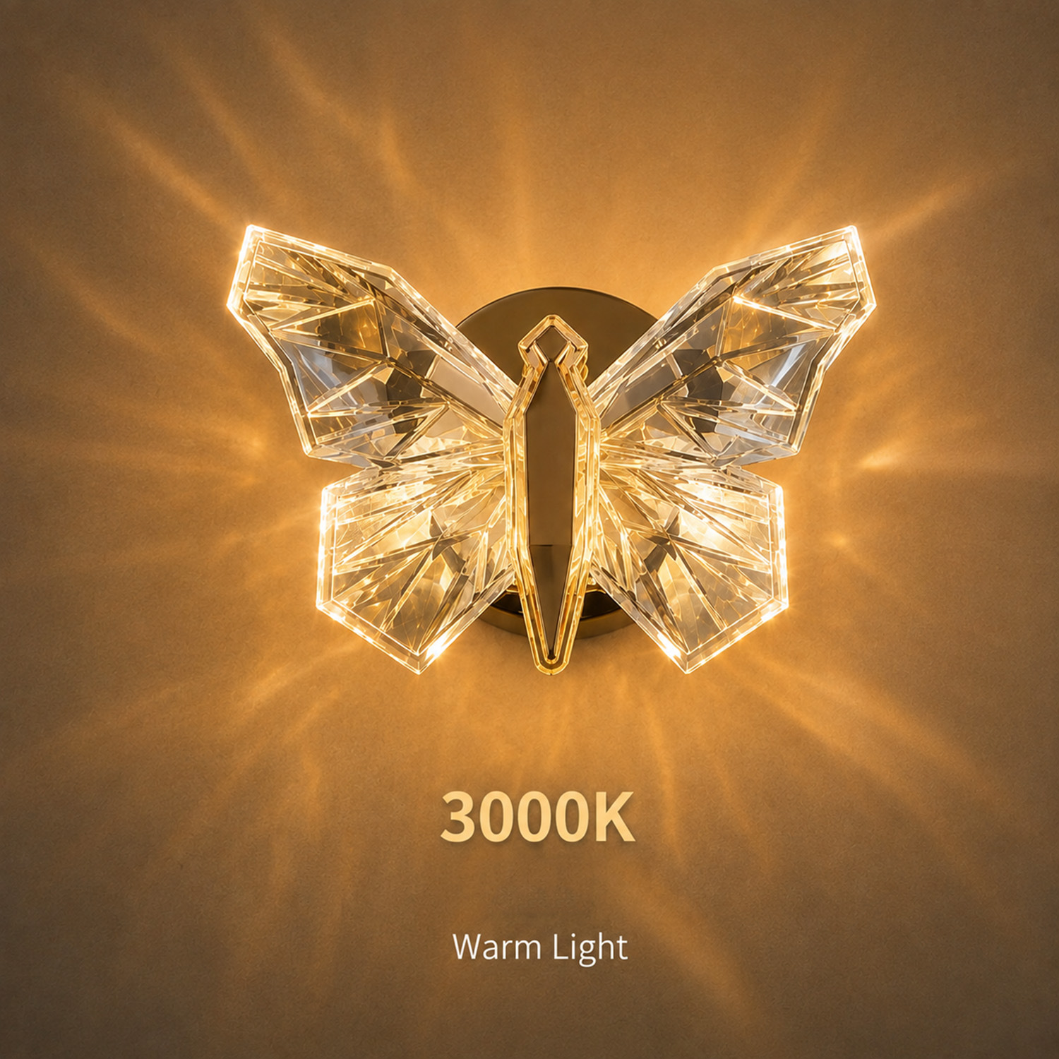 🦋 Crystal Butterfly Wall Light