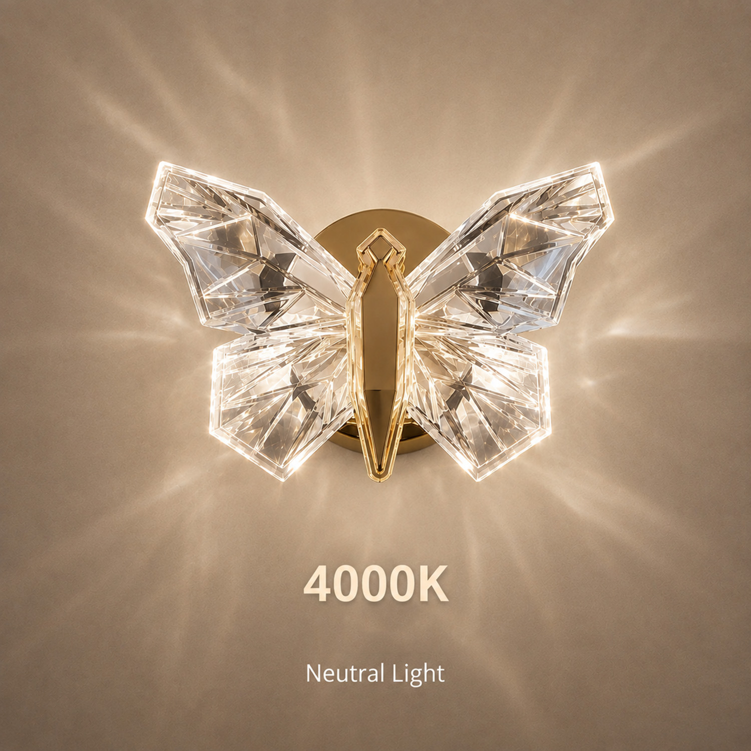 🦋 Crystal Butterfly Wall Light