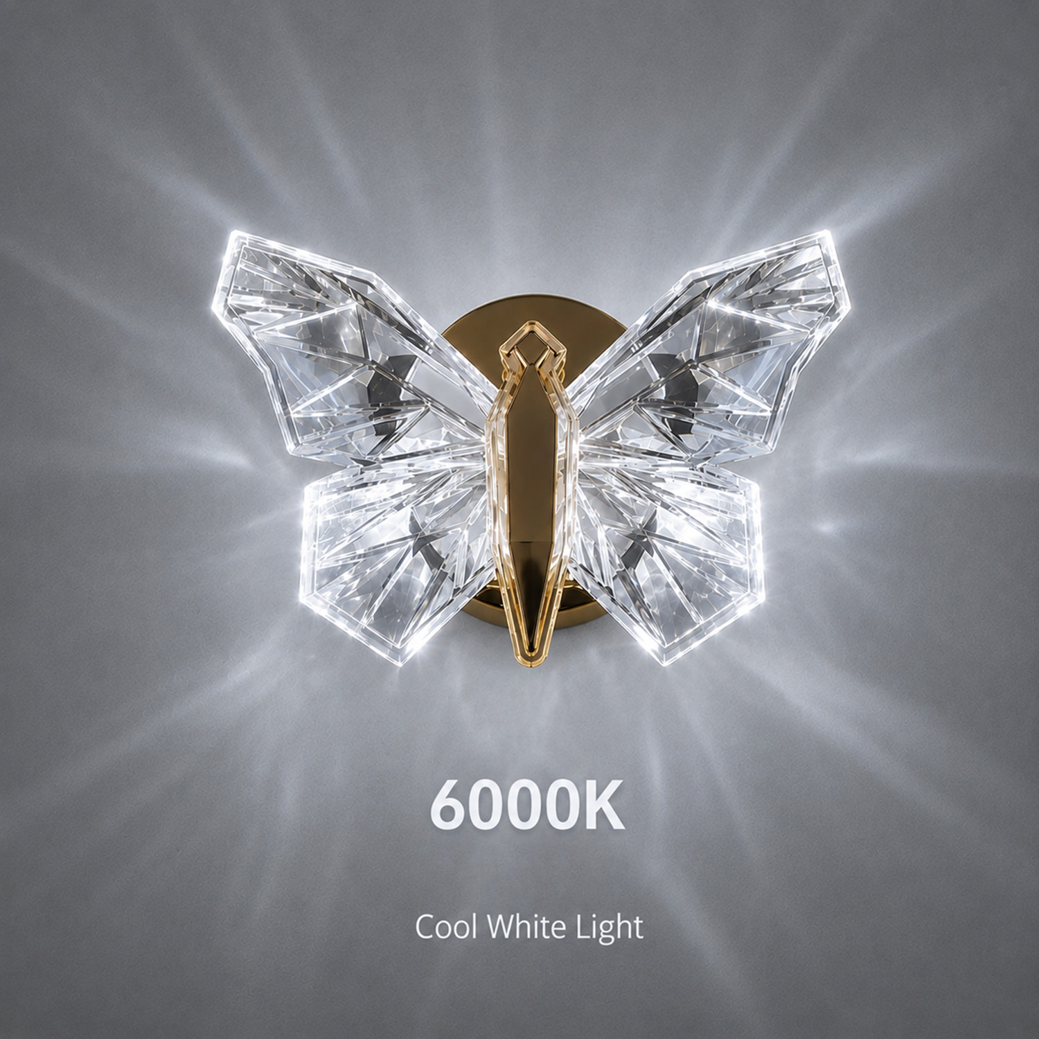 🦋 Crystal Butterfly Wall Light