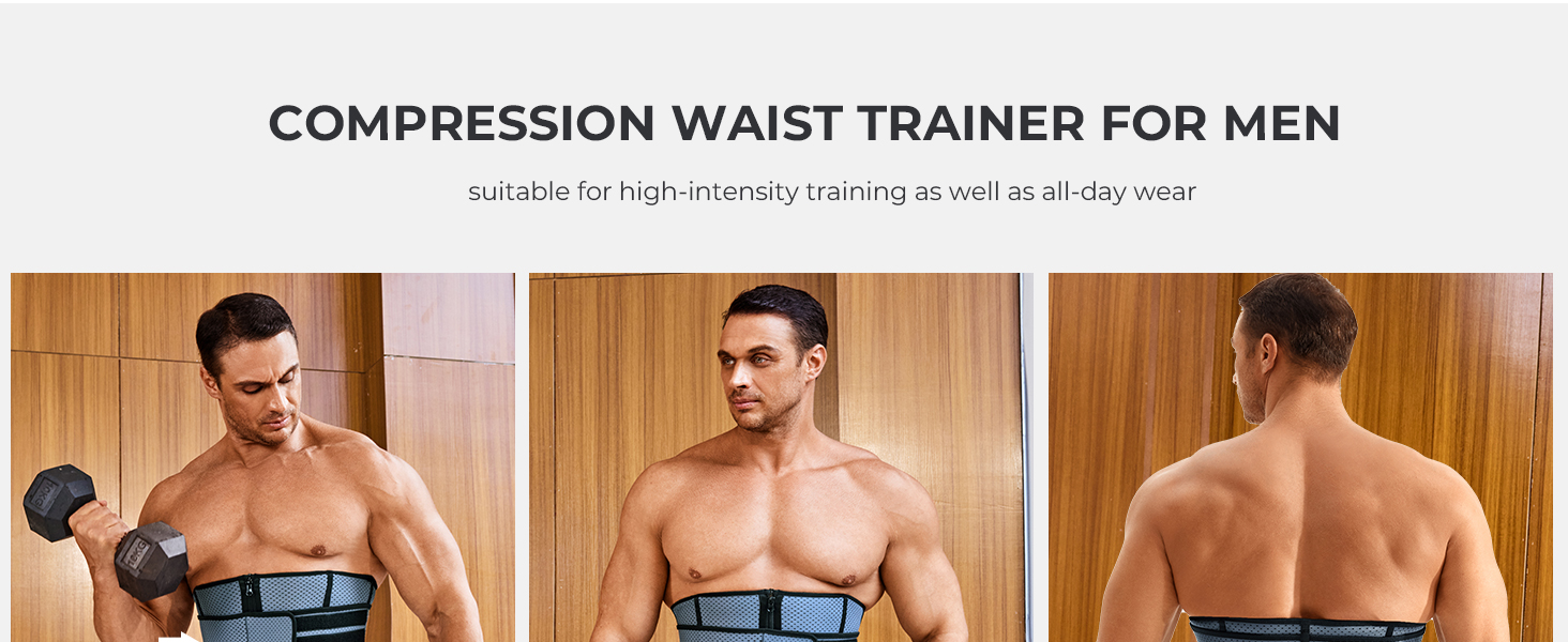 Waist Trainer for Men - Sweat Band Trimmer Belt Fajas Para Hombres Stomach Wrap Workout Body Shaper