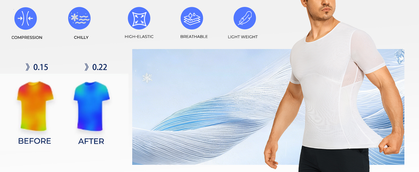 Short Sleeve Compression Shirt Men - Shapewear Slimming Body Shaper Tank Top Undershirt Workout Shirts