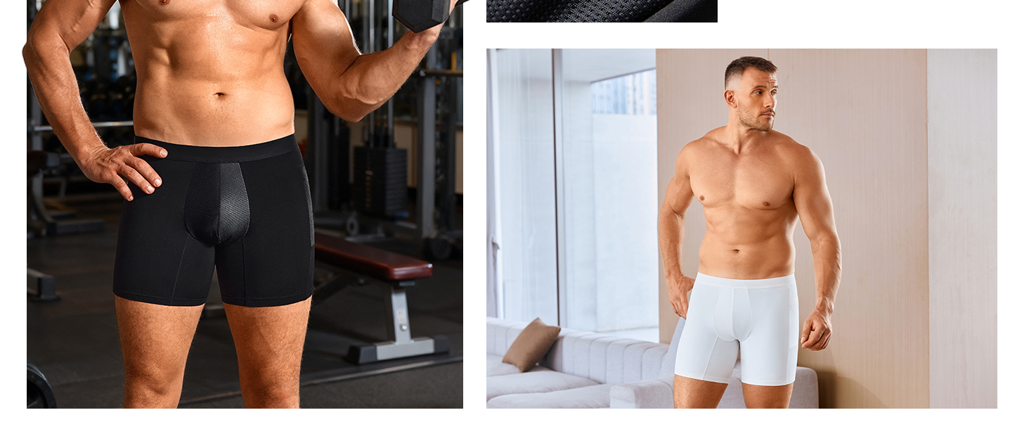 TAILONG Men's Compression Shorts with Side Pocket, Breathable Mesh Running Compression Underwear Workout Shorts for Athletic