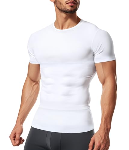 TAILONG Short Sleeve Compression Shirt Men Shapewear Slimming Undershirt - image 2