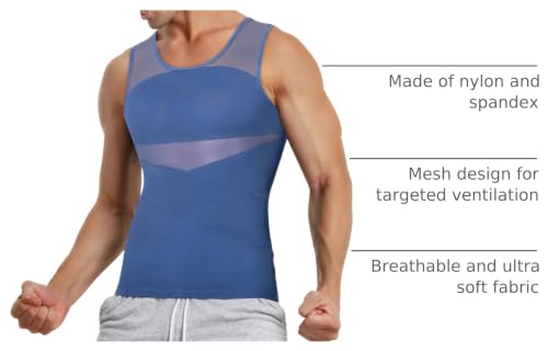 TAILONG Men's Compression Shirt for Body Shaper Slimming Vest Tight Tummy - image 5