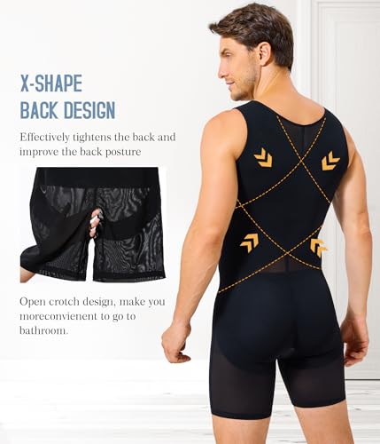TAILONG Mens Shapewear Tummy Control Full Body Shaper Sleeveless - image 4