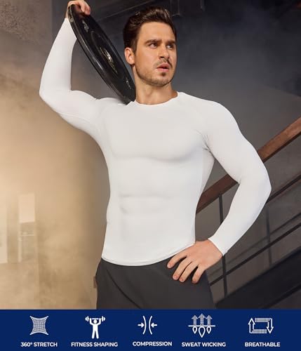 TAILONG Long Sleeve Compression Shirts for Men - Athletic Base Layer - image 6