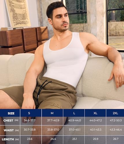 Mens Compression Shirt - Slimming Body Shaper Sleeveless Workout Tank Top - image 7
