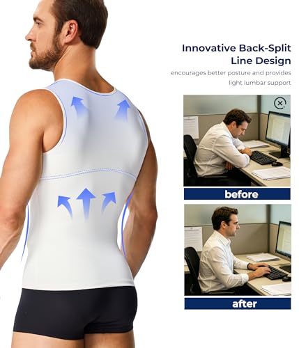 TAILONG Compression Shirt Men Shapewear - Instant Slimming Undershirt for - image 6