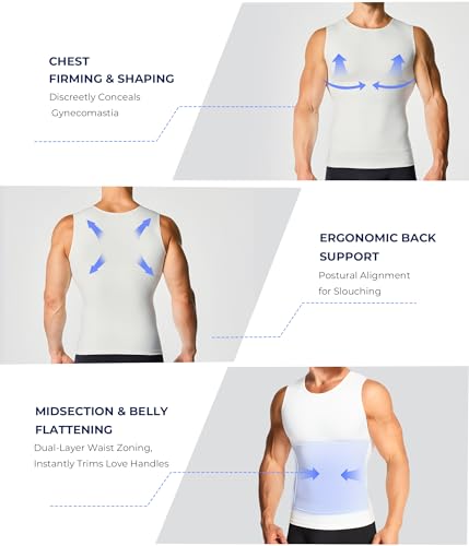 TAILONG Compression Shirt Men Shapewear - Instant Slimming Undershirt for - image 7