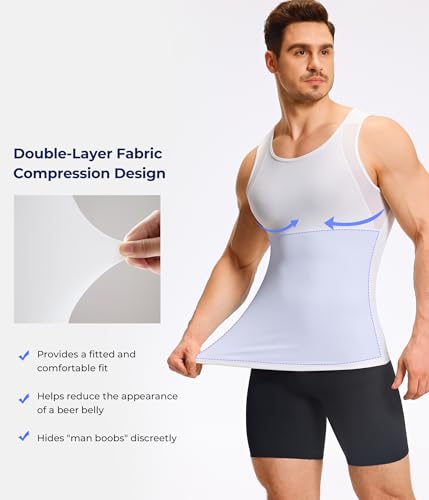 TAILONG Mens Compression Shirt Tank Top Undershirt Shapewear Slimming Body - image 4