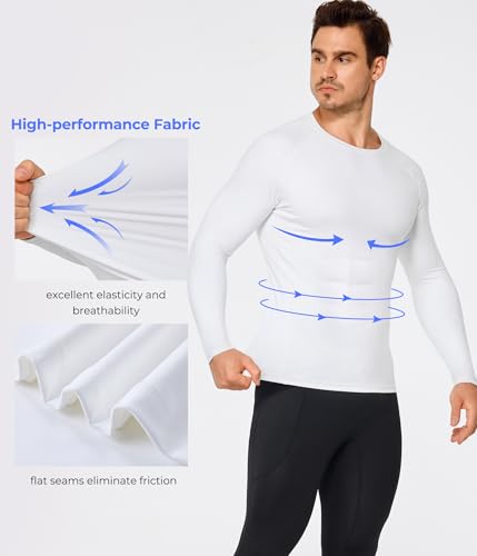 TAILONG Long Sleeve Compression Shirts for Men - Athletic Base Layer - image 3