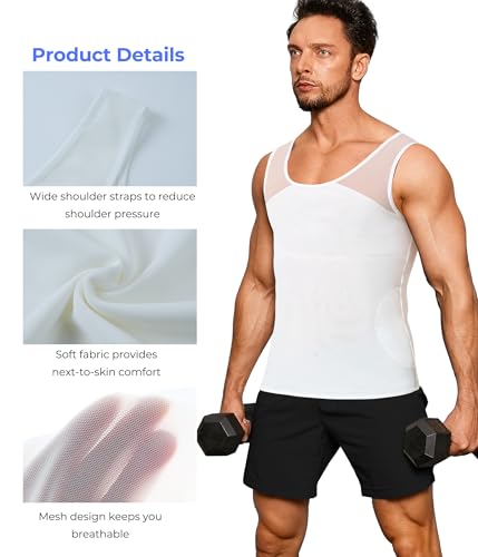 Compression Shirt Men Shapewear Slimming Body Shaper Vest Workout Tank Top - image 5