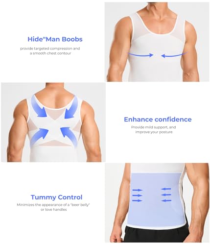 Compression Shirt Men Shapewear Slimming Body Shaper Vest Workout Tank Top - image 3