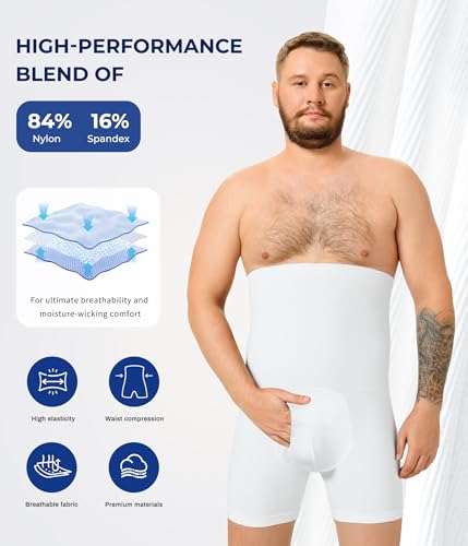 Men's Compression Shorts for Tummy Control - Seamless High Waist Body - image 7