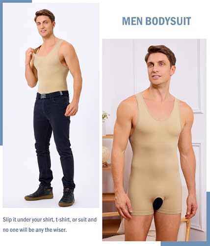 TAILONG Mens Full Body Shaper Slimming Shirt Tummy Control Shapewear - image 3
