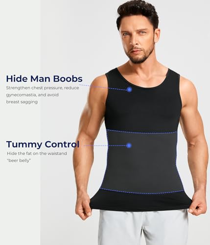 TAILONG Compression Shirts for Men Slimming Body Shaper Vest Tank Top - image 4