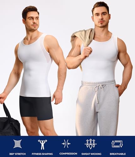 TAILONG Mens Compression Shirt Tank Top Undershirt Shapewear Slimming Body - image 6