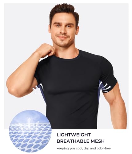 Mens Compression Shirt - Slimming Undershirt Body Shaper, Short Sleeve - image 3